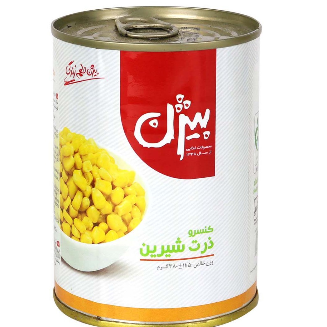 کنسرو ذرت شیرین 380 گرمی بیژن