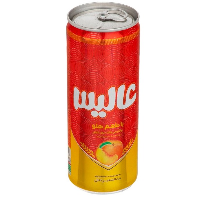 ماءالشعیر هلو قوطی 250 عالیس