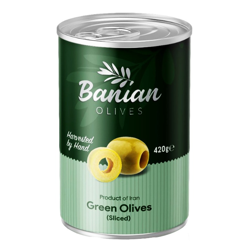 زیتون سبز هسته دار قوطی بانیان