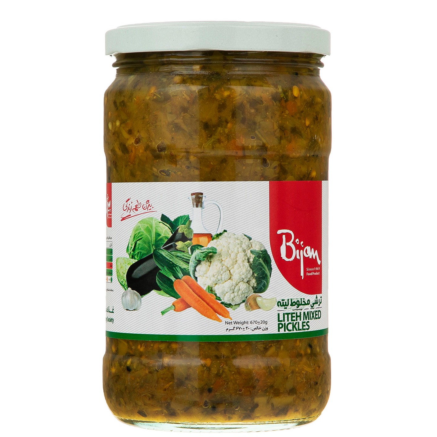 ترشی شیشه لیته 670گ بیژن