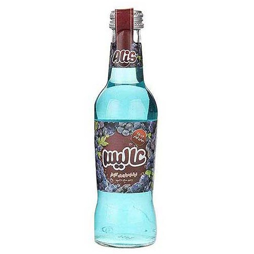 آبمیوه گازدار شیشه بلوبری 250 عالیس